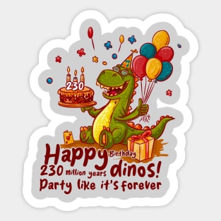 Dinosaur Birthday Party Sticker